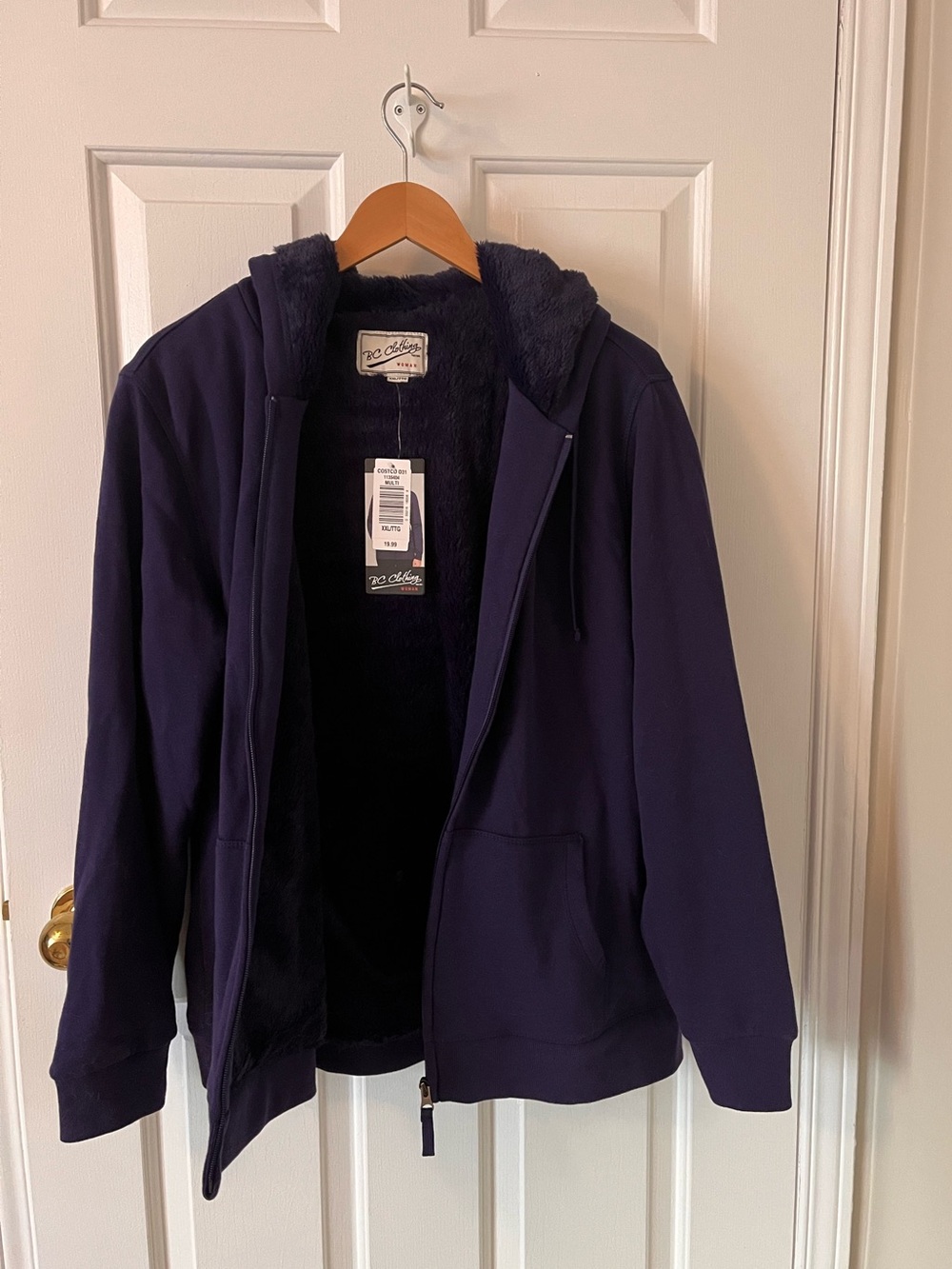 Faux fur lined hoodie